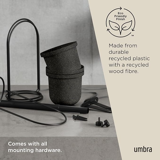 Umbra Triflora Hanging Planter, Set of 5, Black