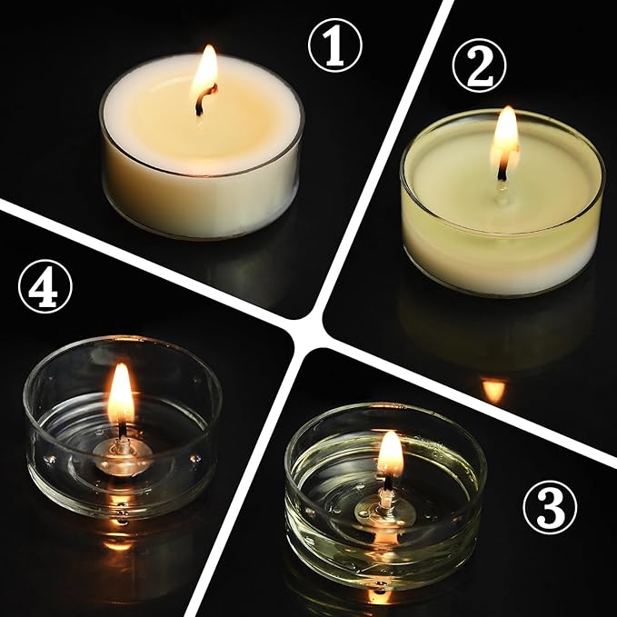 DEYBBY Natural Jasmine Scented Soy Wax Tealight Candles Bulk, Aromatherapy Luxury Tea Candle Set of 24-4 Hour Burning Great Gift