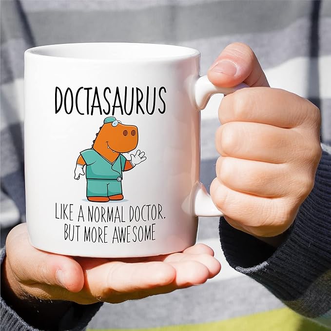 Retreez Funny Mug - Doctasaurus Doctor Dinosaur 11 Oz Ceramic Coffee Mugs - Funny Sarcasm Sarcastic Motivational Inspirational Thank You birthday gift for him her medic friend coworker dad mom sis bro