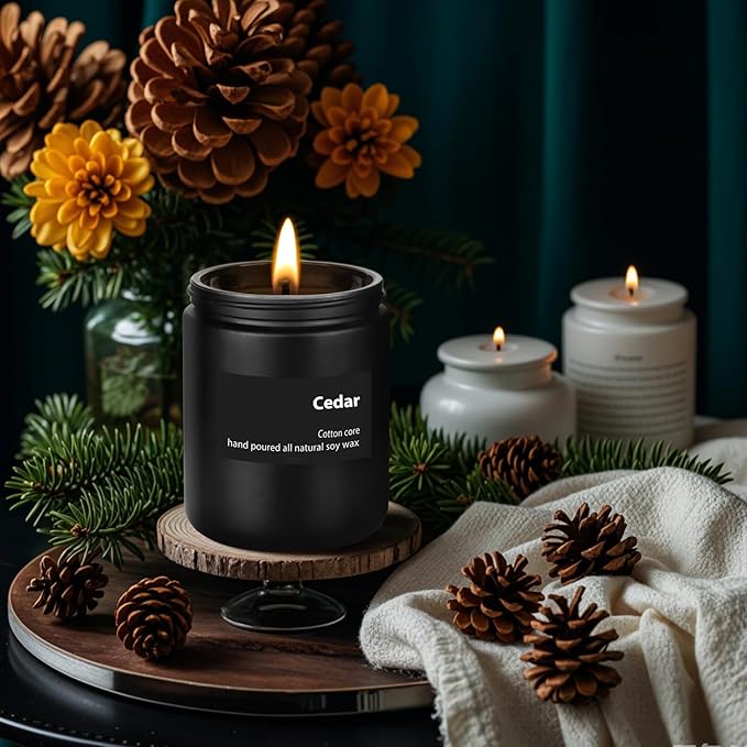 Scented Candles,Candles for Men,7oz Cedar Candle,Long Lasting with 40H Burn Time,Aromatherapy Candle for Home.