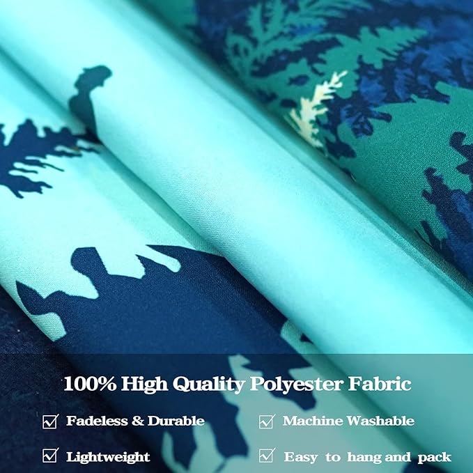 Accnicc Mountain Tapestry Nature Forest Tree Tapestries for Bedroom Aesthetic Starry Night Moon Stars Tapestrys Wall Hanging Teal Abstract Wall Tapestry for Dorm Living Room (Teal, 90'' × 68'')