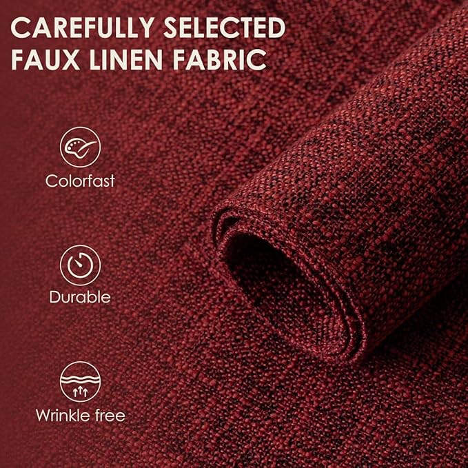 Christmas Placemats Set of 4, Bilayer Thickened Linen Place Mats Heat Resistant Machine Washable Wrinkle Free Carefully Selected Polyester Mats for Kitchen/Dining/Coffee Table (Deep Red)