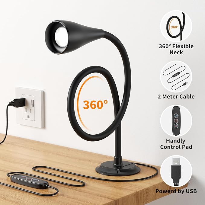 Dim Book Lights for Reading at Night,USB Goose Reading Lights for Books in Bed Headboard,LED Night Lights Plug into Wall,Adhesive Wall Lights for Bedroom,Portable Plug in Wall Sconces Hardwired,1 Pack