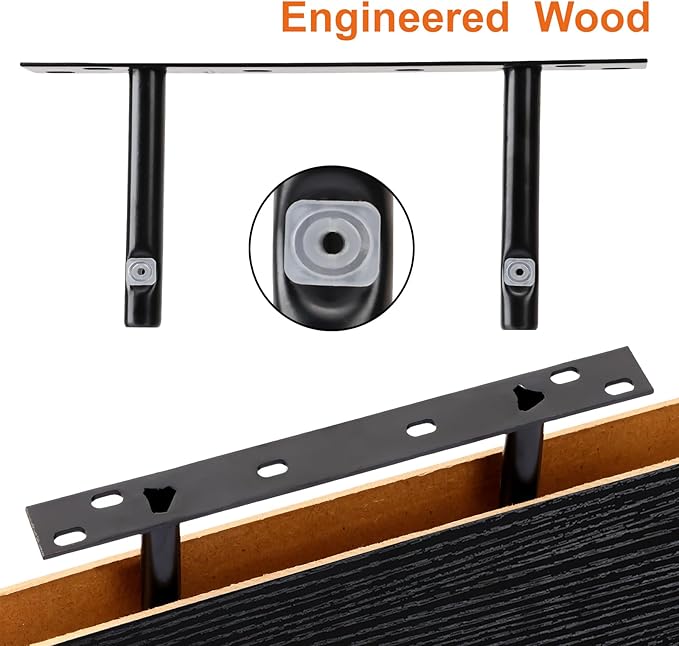 Fixwal Floating Shelves for Wall, Wall Mounted Rustic Wood Shelves for Bathroom, Living Room, Bedroom and Kitchen, Wall Shelves for Storage,Books,Room Decor (Black, Set of 4, 15.8 Inch)