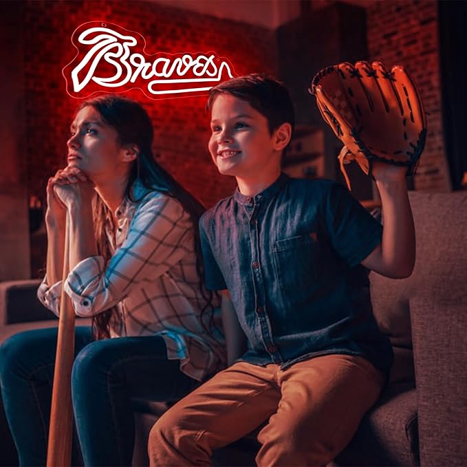 Baseball Neon Sign for Wall Decor Baseball Sport Team LED Neon Light for Man Cave Dormitory Bar Club Birthday Gifts for Sport Fans USB Powered(ZKXD318)