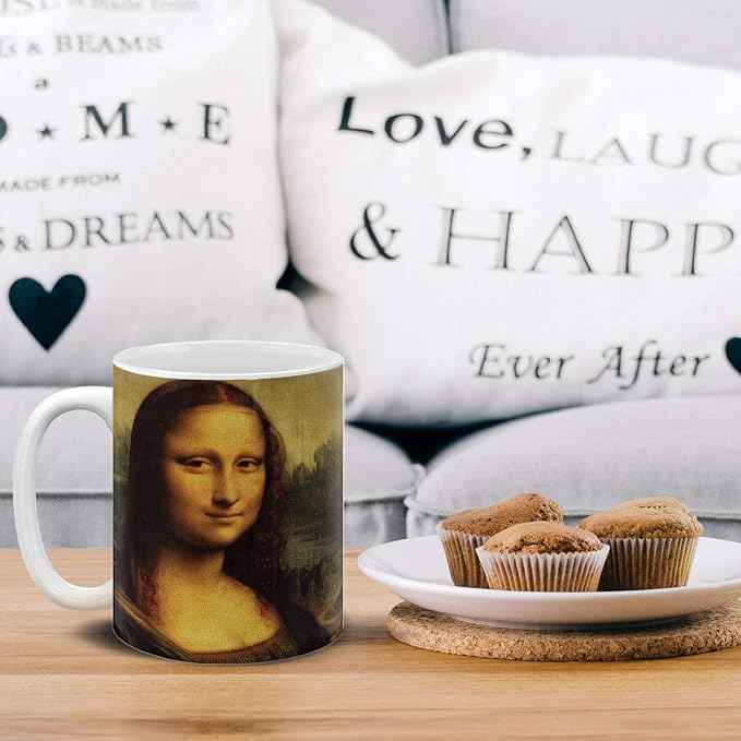 MUGBREW Classic Art Mona Lisa Leonardo Da Vinci Ceramic Coffee Mug Tea Cup, 11 OZ