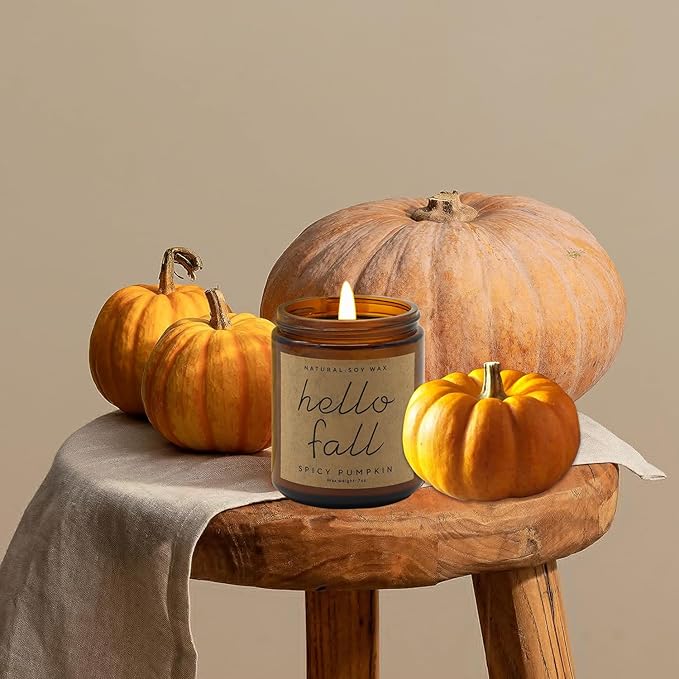 Lihome Fall Decorations for Home - Fall Candles, Fall Gifts for Women, Natural Soy Wax Pumpkin Spice Scented Candles Fall(7oz)