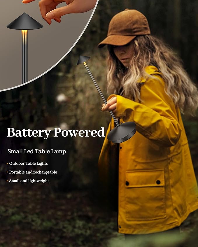 Portable Cordless Table Lamp Modern Led Desk Lamp Rechargeable, 6000mAh Battery Table Light for Dinning Patio Bedroom Camping Coffee Shop Restaurant, IP54 Waterproof, Dimmable 3 Light Color