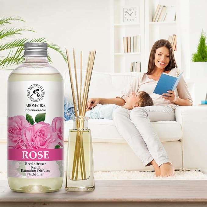 Rose Reed Refill Diffuser 17 Fl Oz - Room Diffuser Refill - Home Fragrance - Room Freshener - Scented Diffuser with Rose Aroma - Diffuser with Rose Scent - Floral Fragrance