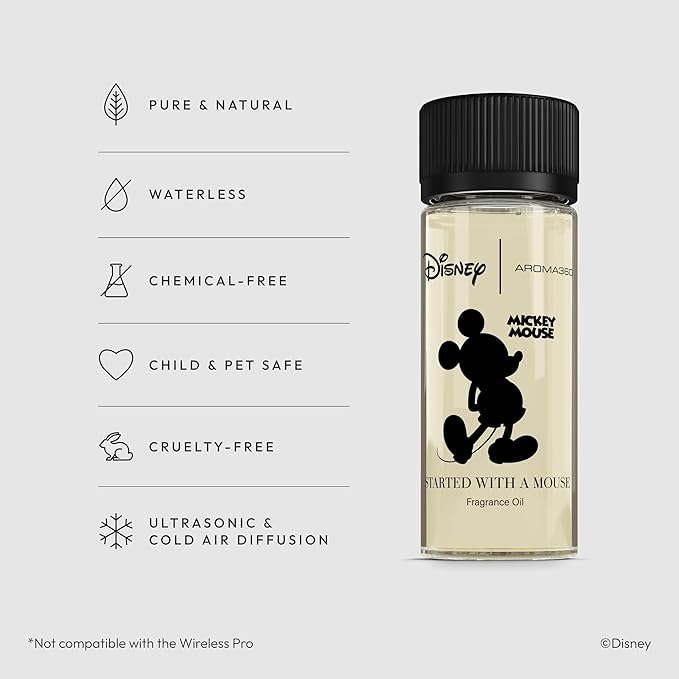 Aroma360 | Disney Mickey & Friends - Started with A Mouse Fragrance Oil | Luxury Essential Oil Diffuser | Aromatherapy Scent Diffuser Oil | Lemon, Bergamot and Ocean 1.7 fl oz, 50 mL
