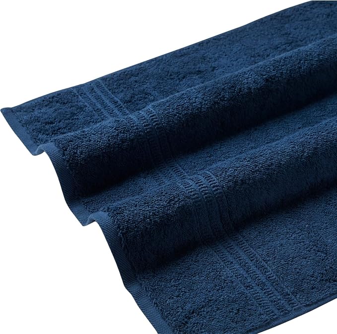 HOMELOVER 8 Piece Towel Set - 100% Organic Cotton, 2 Bath Towels, 4 Hand Towels, 2 Washcloths - 500 GSM, Hotel & Spa Quality, Soft, Quick Dry, Highly Absorbent Bathroom Essentials (Deep Sea Blue)