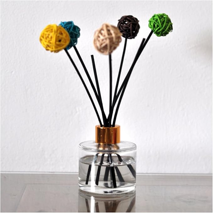 100 Pieces Coloring Rattan Reed Diffuser Replacement Refill Sticks (8" x 3mm, Black)
