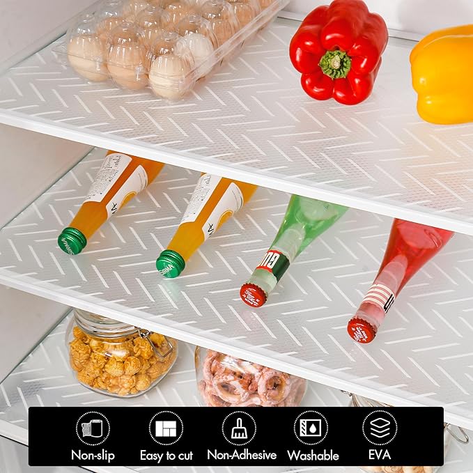 Cooyes Shelf Liner – Non-Slip Shelf Liners for Kitchen Cabinets – Waterproof Shelf Paper with Modern Pattern – Durable EVA Cabinet Liners