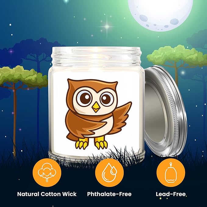 1OAK Lavender Scented Candles - Owl Candle - Owl Themed Gifts for Women - Made in USA