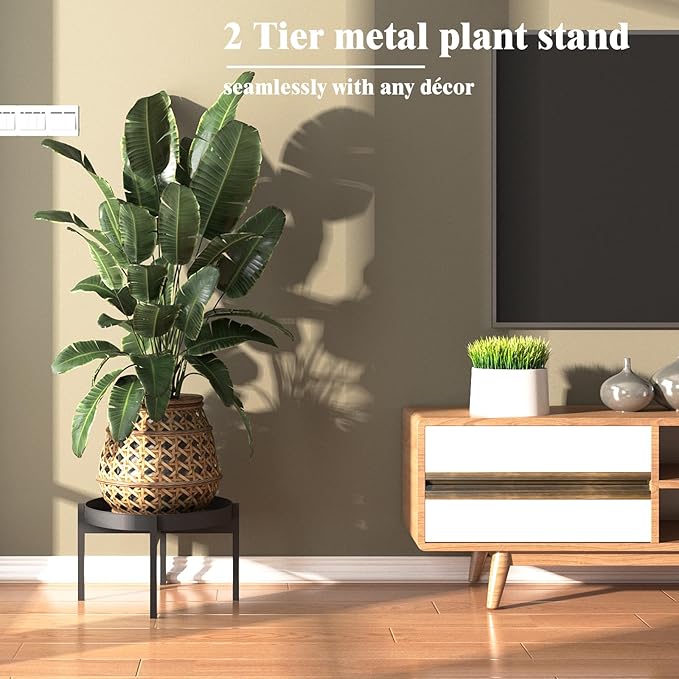 Plant Stand Indoor Outdoor, 7.9" Metal Plant Stands Stable Plant Holder Flower Pot Stands for Multiple Plant Single Flower Stand Small Plant Rack for Patio Garden Decor