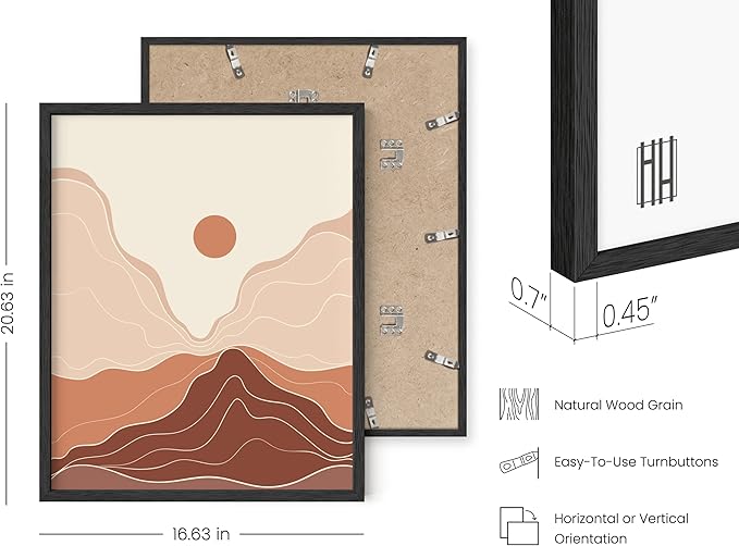 HAUS AND HUES Boho Prints for Wall Decor - Set of 6 Geometric Posters and Bohemian Art Prints Mid Century Wall Art | Aesthetic Bohemian Wall Decor (Beige Frame, 16x20)