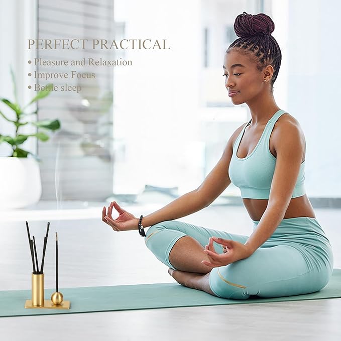 5pcs Brass Incense Stick Holder Storage,Incense Cone Stick Burner Brass Incense Holder for Sticks Meditation Room and Home Decor
