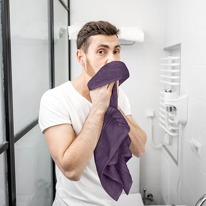 Utopia Towels 6 Piece Premium Hand Towels Set, 16 by 28 inches, 100% Ring Spun Cotton, Lightweight and Highly Absorbent Towels for Bathroom, Travel, Camp, Hotel, and Spa, Plum