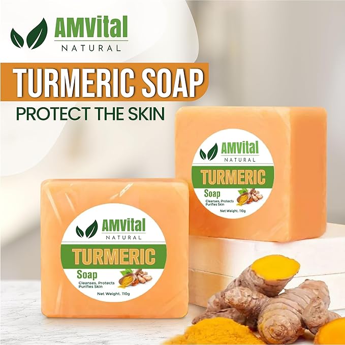 Turmeric Soap Bar for Face & Body - Natural Handmade Soap, Premium Turmeric Face Wash(Pack of 3)