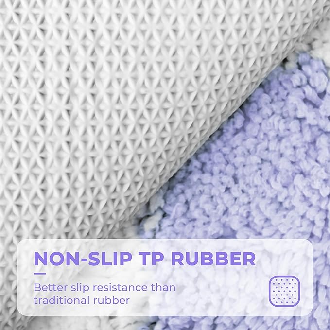 GRANNY SAYS Checkered Purple Bathroom Rugs, 32" x 20", Non-Slip Bath Mats for Bathroom, Plush Shag Absorbent Microfiber Ultra Soft Bath Mat, Cute Washable Rug for Tub, Shower, Bedroom