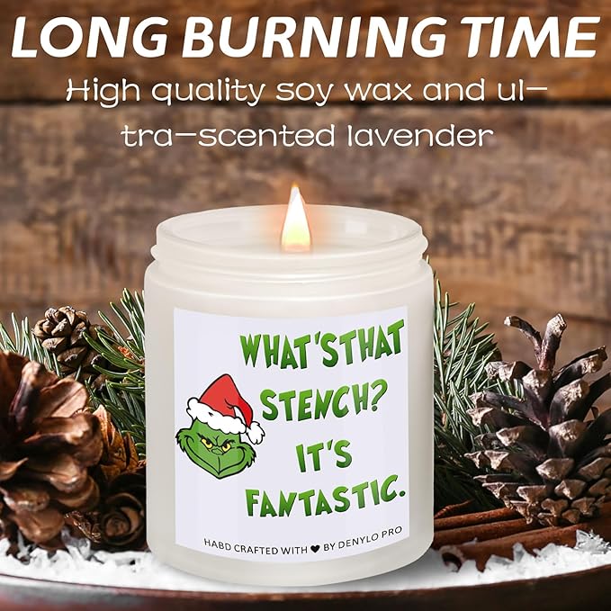 Sweet Scented Soy Candles - Christmas Green Elf Jar Aromatherapy Candles for Home, New Year & Winter