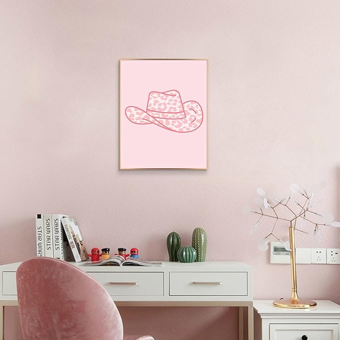 InSimSea Wall Art Prints Poster Pink Leopard Wall Art Decorations for Living Room Bedroom, 8x10in Aesthetic Pictures Prints College Move-In Day Dorm Decor, Pink Trendy Preppy Room Decor UNFRAMED