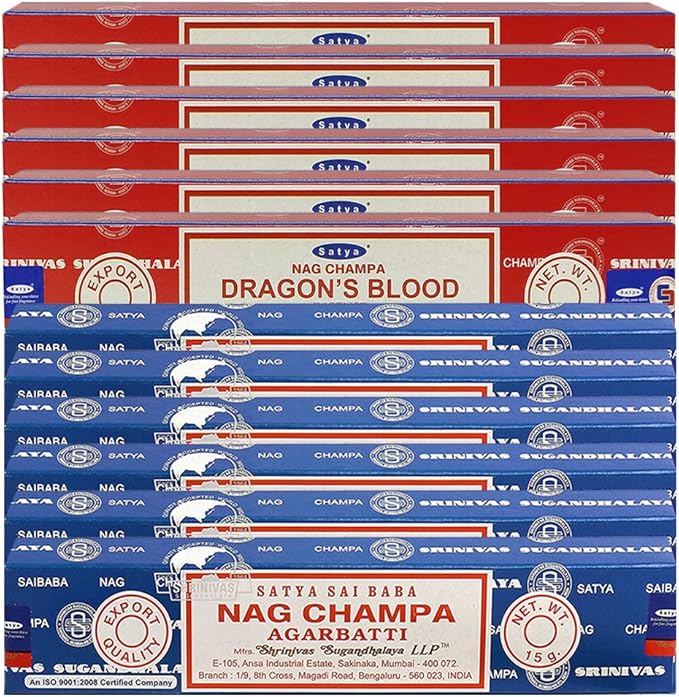 Nag Champa Incense Sticks And Dragon'S Blood Incense Sticks With Incense Holder Bundle For Home Fragrance And Spiritual Décor