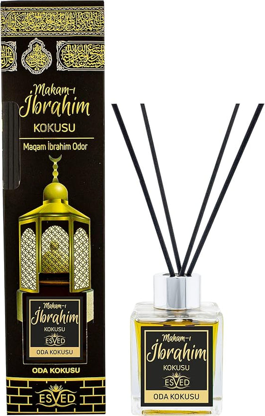 ihvan online, Reed Diffuser 3.4 Fl Oz - 100ml, Arabic Scent Room Diffusers, Home Fragrance, Luxury Diffuser, Essential Oil Sticks, Aromatherapy Air Freshener, Makam-ı Ibrahim