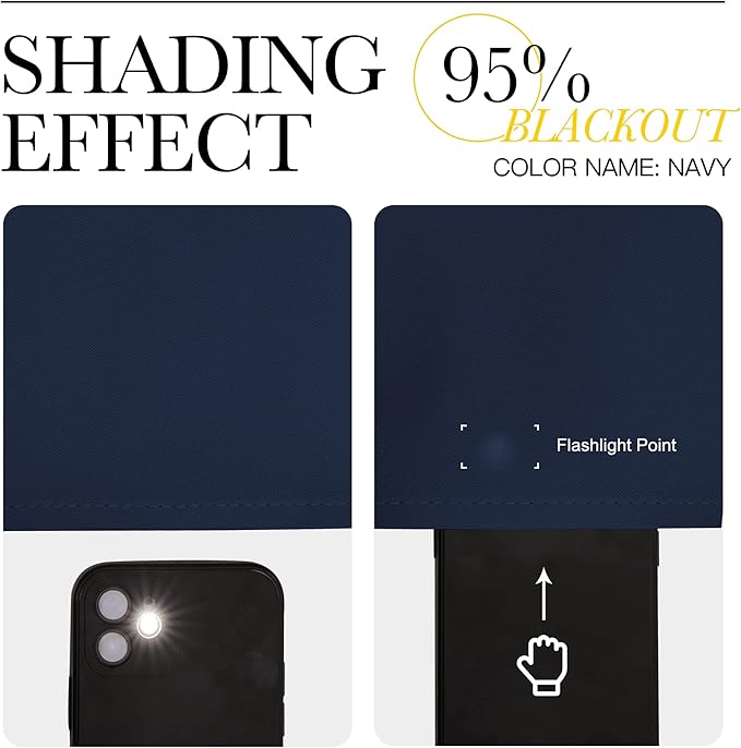 NICETOWN Bedroom Blackout Curtains Panels, 1 Pair, 52 inches by 92 Inch, Navy, Triple Weave Energy Saving Thermal Insulated Solid Grommet Blackout Draperies for Patio