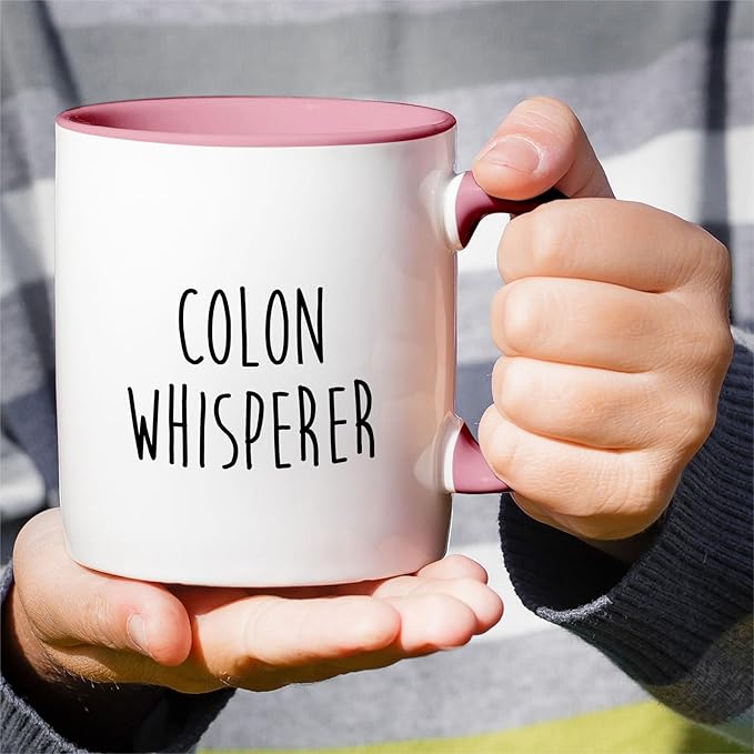 Retreez Funny Gastroenterologist Mug Gift Gastroenterology Doctor Colon Whisperer 11 Oz Ceramic Coffee Mug - Sarcastic Motivational Inspirational birthday gift - White Mug with Pink Handle and Inner