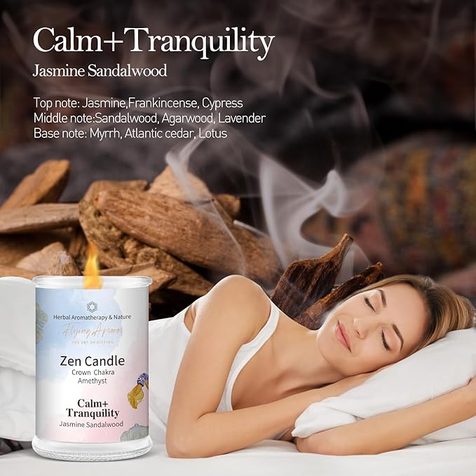APSARAS Calm+Tranouility Scented Candles, Jasmine Sandalwood Aromatherapy Spring Candle Sets for Women Gift for Bathroom, Jar Non Toxic Soy Candles for Home Scented, 36 Hours Burn Time
