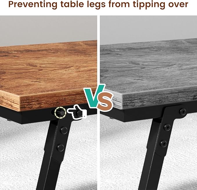 Folding Coffee Table, Leg Latches Portable Sturdy Floor Table Desk for Sitting on The Floor, No Assembly Low Coffee Table for Living Room, Home, Office, Rustic Brown, 41.34L×21.65W×15.75H