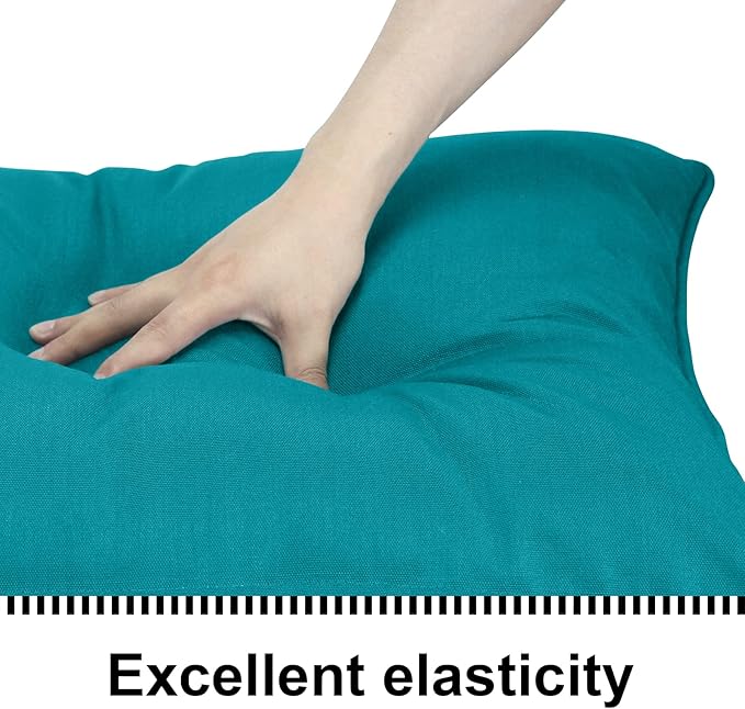 Outdoor Loveseat Cushion Set 48'' x 24'', Outdoor Cushions for Patio Furniture with Fastness Cover, Water Repellent Outdoor Seat Cushion and Couch Back Cushions for Bench, and Swing (Solid Aqua Green)