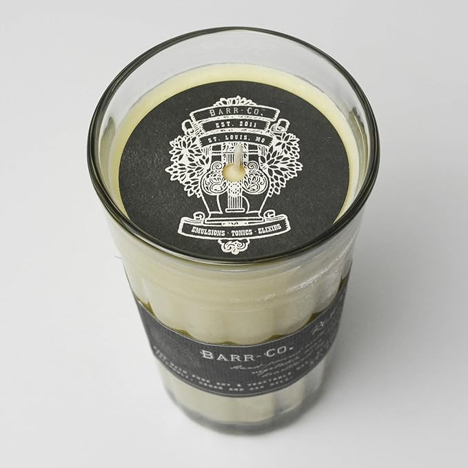 Barr-Co. Reserve Parfait Glass Candle, Earthy Scent, 120-Hour Long Burning Soy Wax Candle, Scented Candles for Home, Bathroom & Office, 10 oz