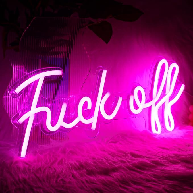 Lucunstar Fuck Off Neon Sign,Neon Signs for Wall Decor,Pink Neon Sign,Pink Room Decor,Neon Light for Wall Decor USB/Switch Operated Led Sign for Bedroom Wall Decor for Room,Game Room,Bar Party