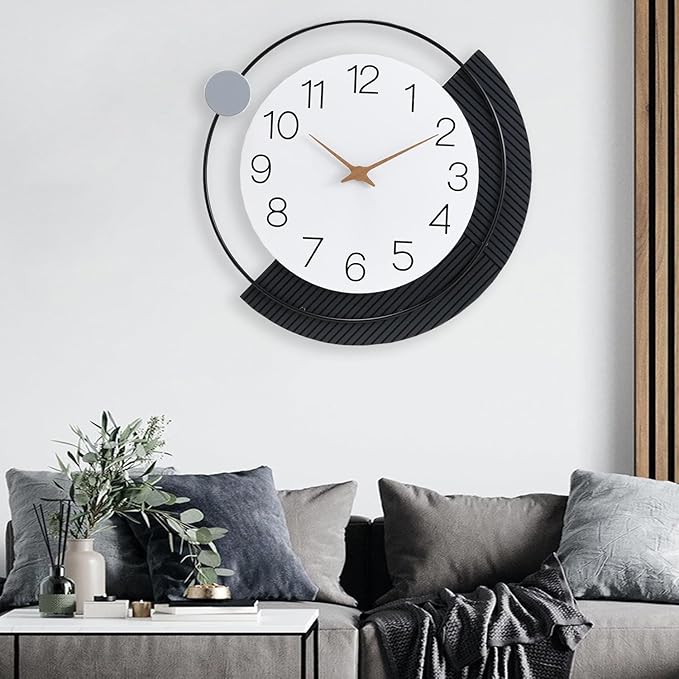 16inch Decorative Wall Clock, Silent Non-Ticking Quartz Battery Operated, Large Wall Clock for Living Room, Kitchen Home Bathroom Bedroom Wall Decor