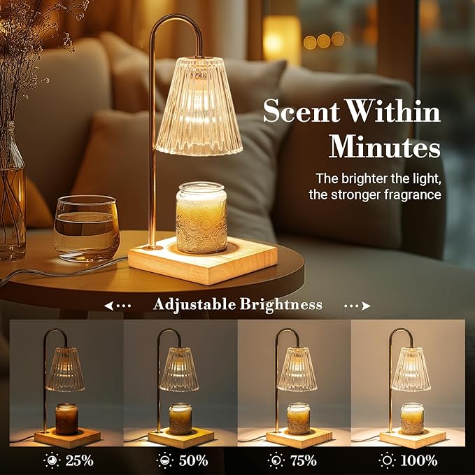 Candle Warmer Lamp with Timer Dimmer, Graduation Gifts for Her, Birthday Gifts for Mom Women Friend Sister, House Warming Gift New Home Decor, Wax Melt Warmer with 2 Bulbs for Jar Candles
