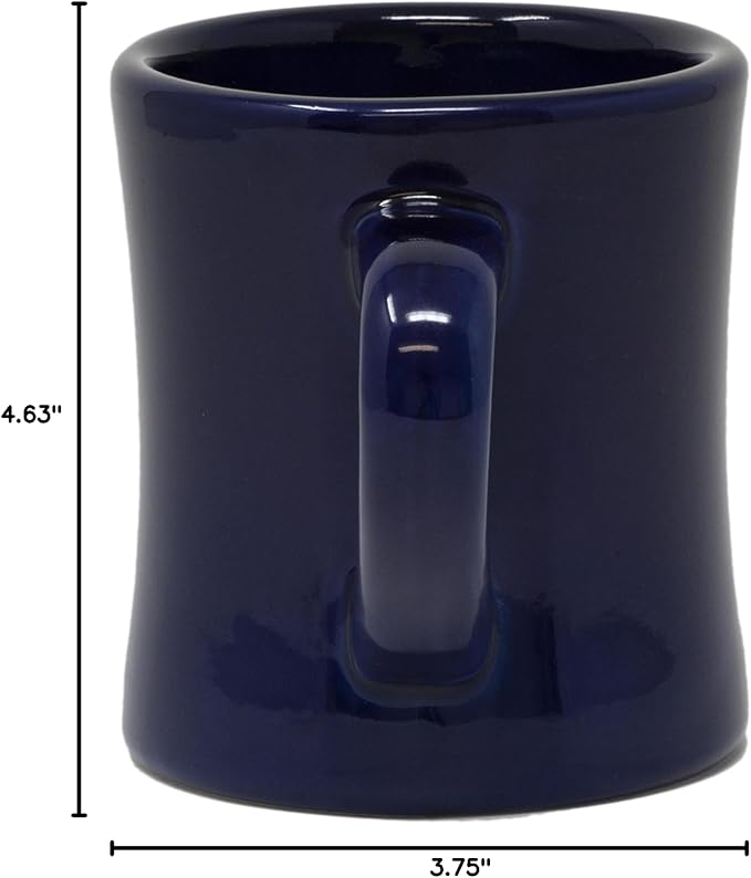 Funny Guy Mugs Classic Retro Diner Coffee Mug - Heavy Duty 10 Oz Stoneware Cup with Easy Grip Handle - Ideal for Hot and Cold Beverages (Blue, 10 Ounce)