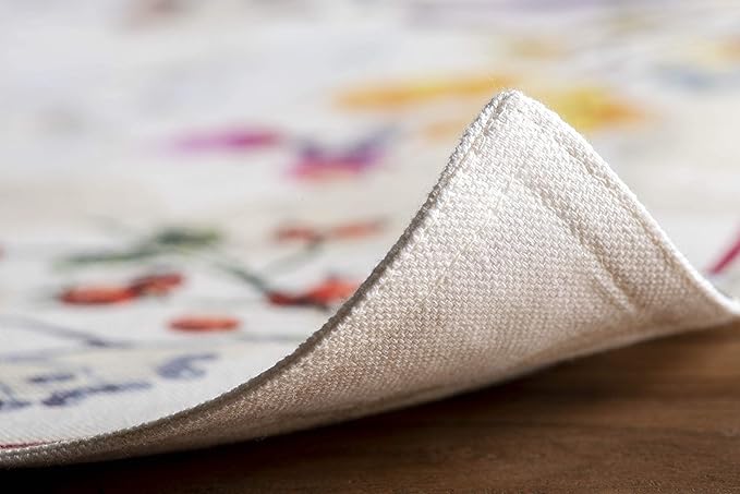 Maison d' Hermine Placemats Set of 4 100% Cotton Washable Cloth Place Mats, Reusable Table Mats for Kitchen Dining Decoration, Party, Wedding, Restaurant (Equinoxe - Beige, 13" x 19")