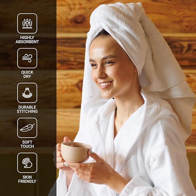 Infinitee Xclusives Luxury 100% Ring-Spun Cotton Bath Towels Set of 4 (27x54 inches) – Soft, Absorbent & Quick-Drying Towels for Bathroom, Gym, Spa & Hotel Use (Tranquil Navy)