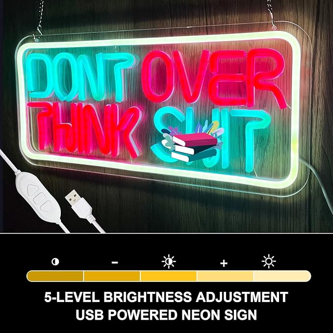 Neon Signs for Wall Decor, Bright Dimmable Led Lighted Up Sign for Office Wall Art Bedroom Birthday Party Gifts Man Cave Living Room Kids