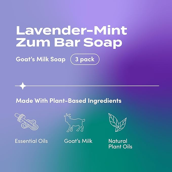 Zum Bar Goat's Milk Soap - Lavender-Mint - 3 oz (3 Pack)