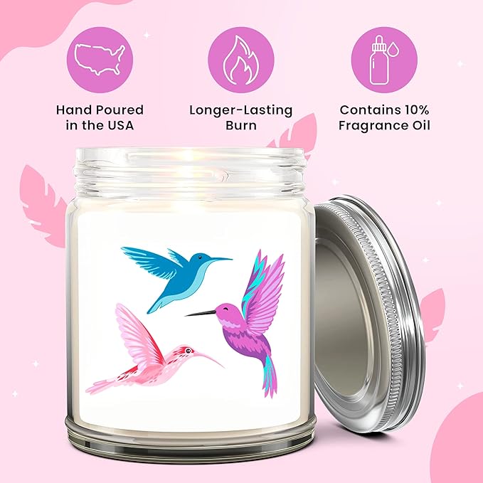 1OAK Lavender Scented Candles - Hummingbird Gifts for Women - Hummingbird Candle - Made in USA