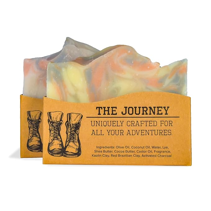 Compass Soap The Journey | Natural Bar Soap for Men & Women | Body & Face Soap Bar for Women and Men | Minimalist & Gentle Lather | Natural Bath Soap, Paraben & Phthalate Free | 5 oz, Pack of 2