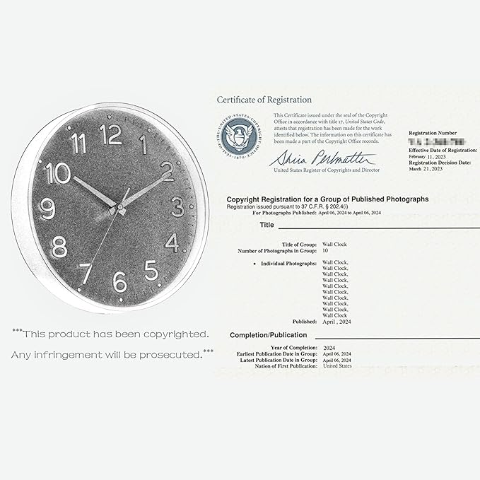 Wall Clock Green, Silent Wall Clocks Battery Operated 8 Inch-Modern Non Ticking Analog Clock Decorative for Kitchen Office Bathroom Bedroom(Gold)