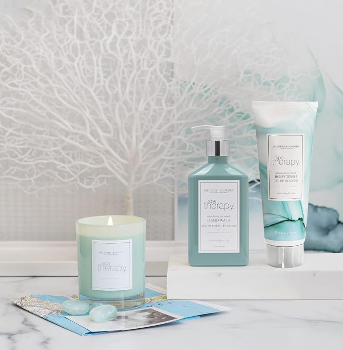 Gilchrist & Soames Spa Therapy Luxury Candle (8oz), Calming Scents of The Ocean - USA Poured, Coconut Oil and Soy Wax Blend, Cotton Wick