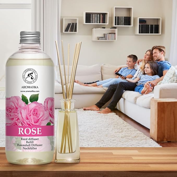 Rose Reed Refill Diffuser 17 Fl Oz - Room Diffuser Refill - Home Fragrance - Room Freshener - Scented Diffuser with Rose Aroma - Diffuser with Rose Scent - Floral Fragrance