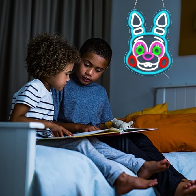 cartoon Neon Sign,Bonnie Neon Signs for Wall Decor,LED Neon Light for Bedroom、Game Room,birthday、Christmas Gifts