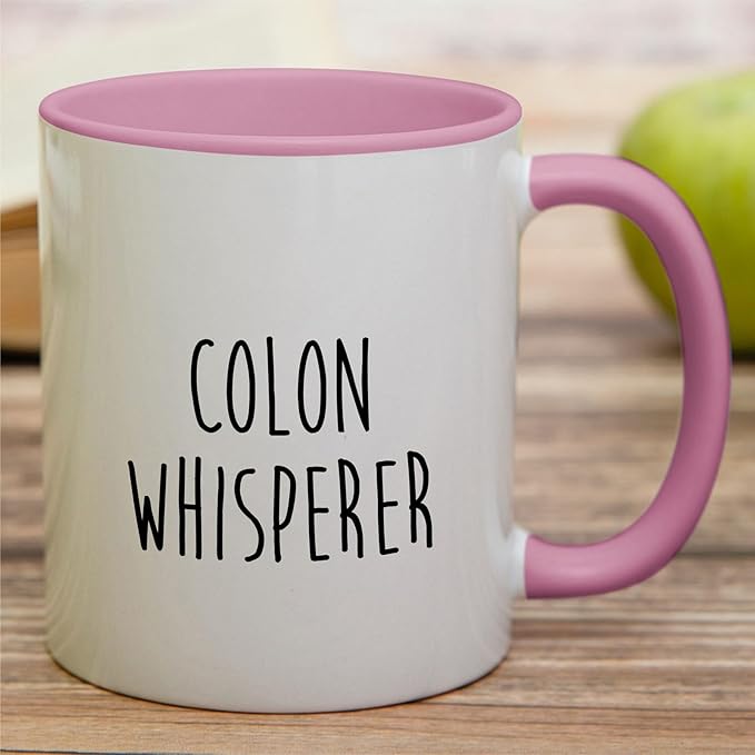 Retreez Funny Gastroenterologist Mug Gift Gastroenterology Doctor Colon Whisperer 11 Oz Ceramic Coffee Mug - Sarcastic Motivational Inspirational birthday gift - White Mug with Pink Handle and Inner