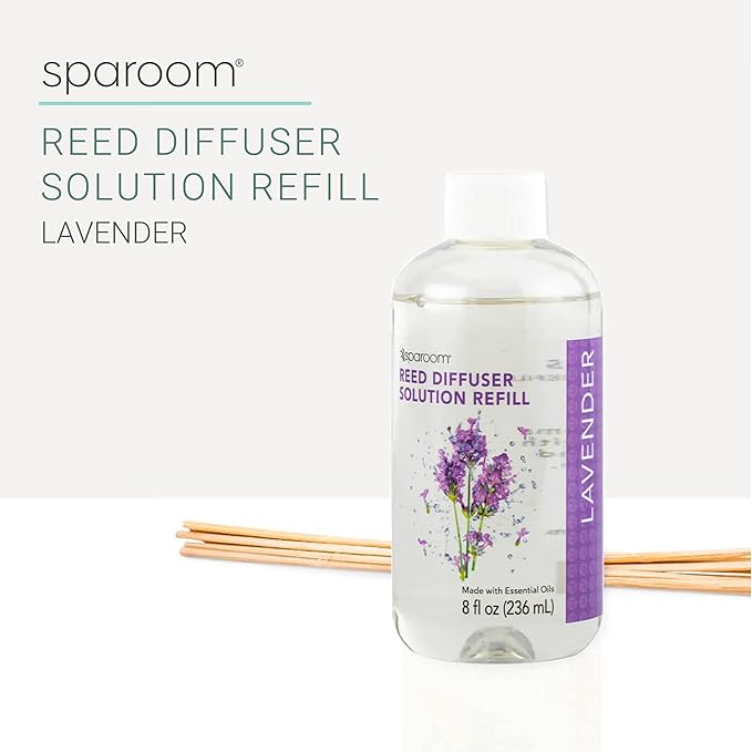 SpaRoom Reed Diffuser Oil Refill – Lavender Scent, 8oz Bottle for Home Fragrance, Calming and Relaxing Blend for Bedroom, Bathroom, or Office, Long Lasting Air Freshener, Aromatherapy Use